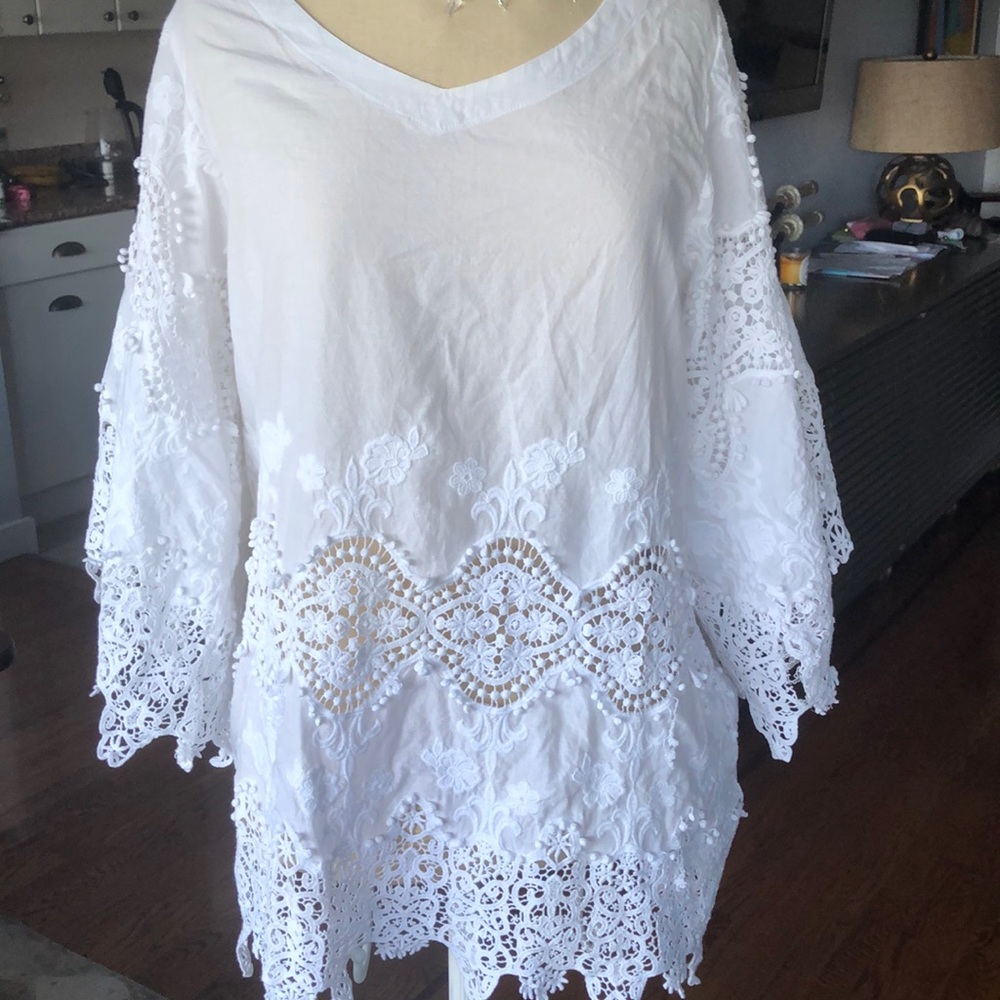 eberjay white cutout beach cover up